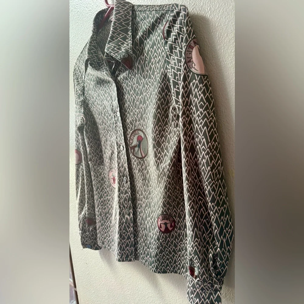 VINTAGE JONES NEW YORK ASTROLOGY BUTTON DOWN BLOUSE WOMENS SIZE 10~RARE!! - Picture 5 of 14